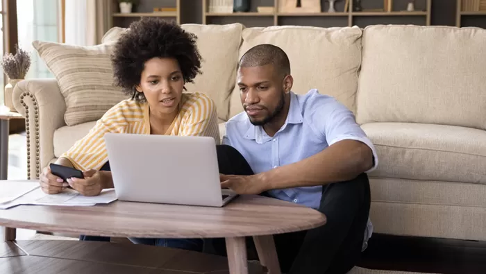 couple reviewing finances
