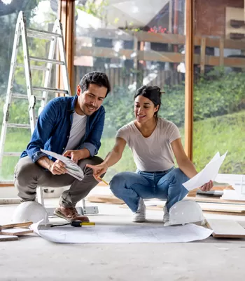 couple working on home project