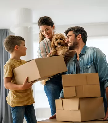 happy family in home