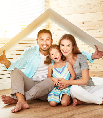 family in their home