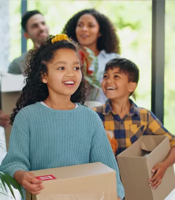 family moving into new home