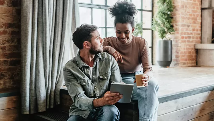 couple reviewing finances