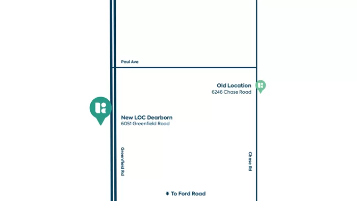 map of new dearborn location in relation to current location