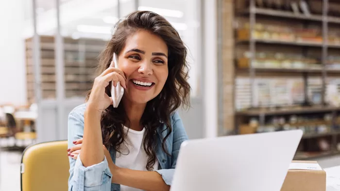 woman using phone