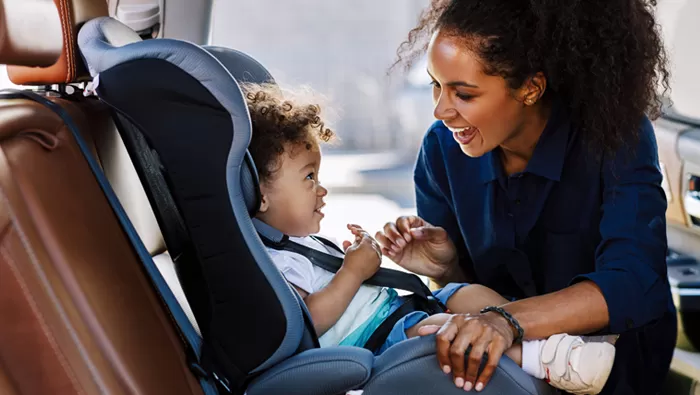 family in car