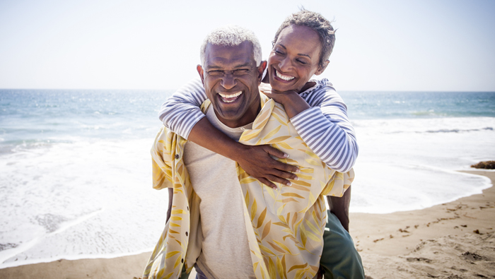 couple enjoying time on a beach