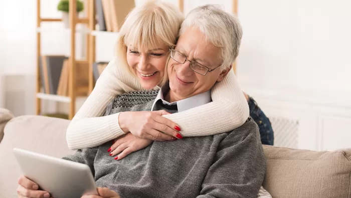 older couple on couch