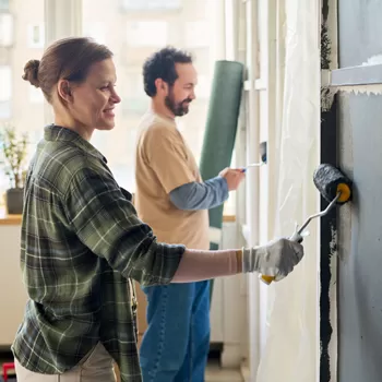 couple renovating their home