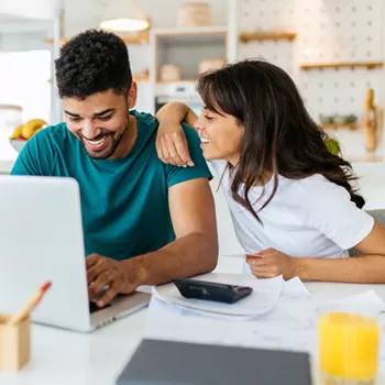 couple using computer