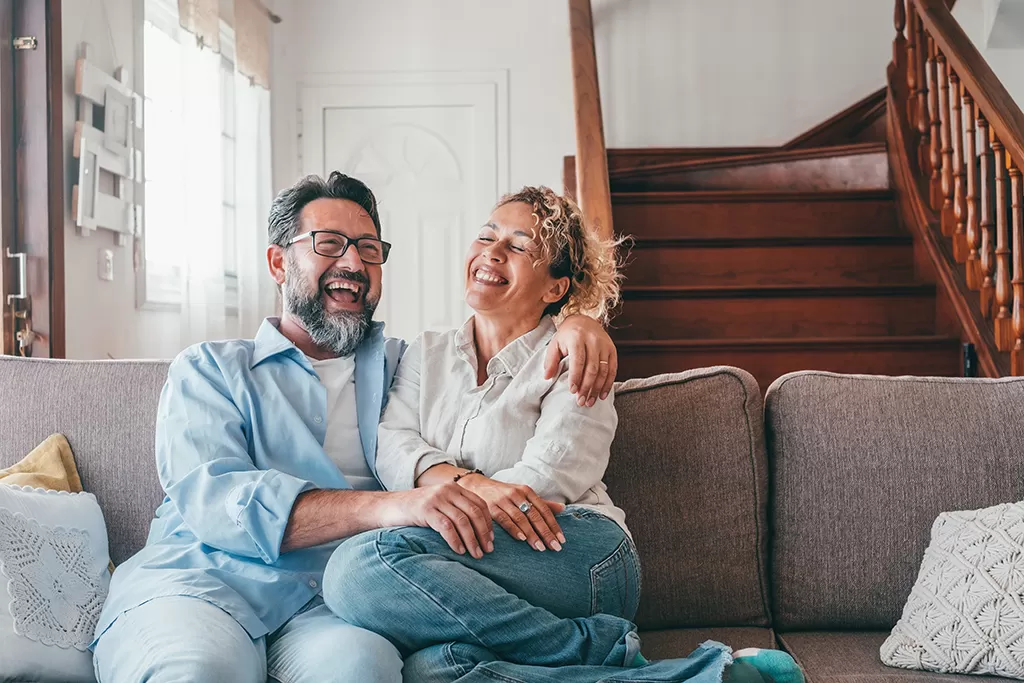 couple reviewing finances 
